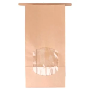 Sacos auto-fecho com janela – Pack de 25 – Natural Kraft