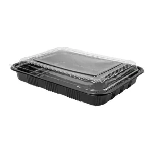 Caixa com tampa – Pack de 50 – Poliestireno Preto 25cm