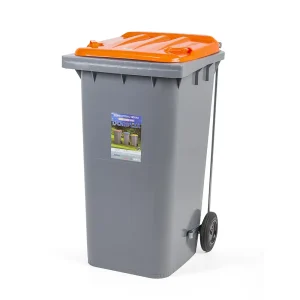Contentor com rodas com pedal Laranja 240L