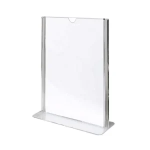 Porta-menus de mesa vertical A5 Transparente