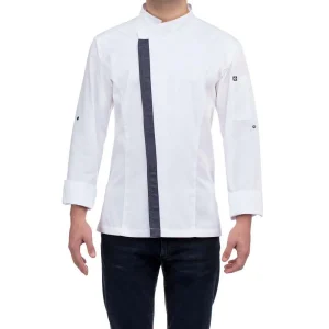 Jaleca de Homem Elegant com contraste Branco / Denim – Tamanho Enorme (XXXL)