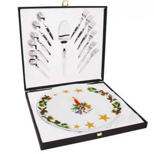Conjunto Bolo Natal 13 Peças + Prato Festivo