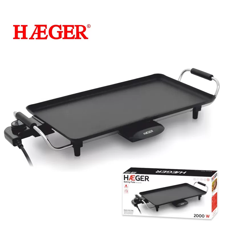 GRELHADOR CONTACTO HAEGER BP GR-200.010A 2000W 46X26CM
