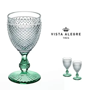 VISTA ALEGRE CALICE VA BICOS BICOLOR CONJ.2 28CL PE VERDE MENTA VIDRO