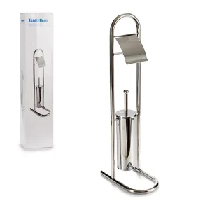 SUPORTE PAPEL 50689 C/LIMPA SANITAS ALTO CROMADO 80CM