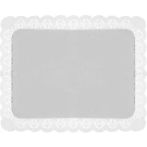 Travessa retangular com naperon 30x43cm