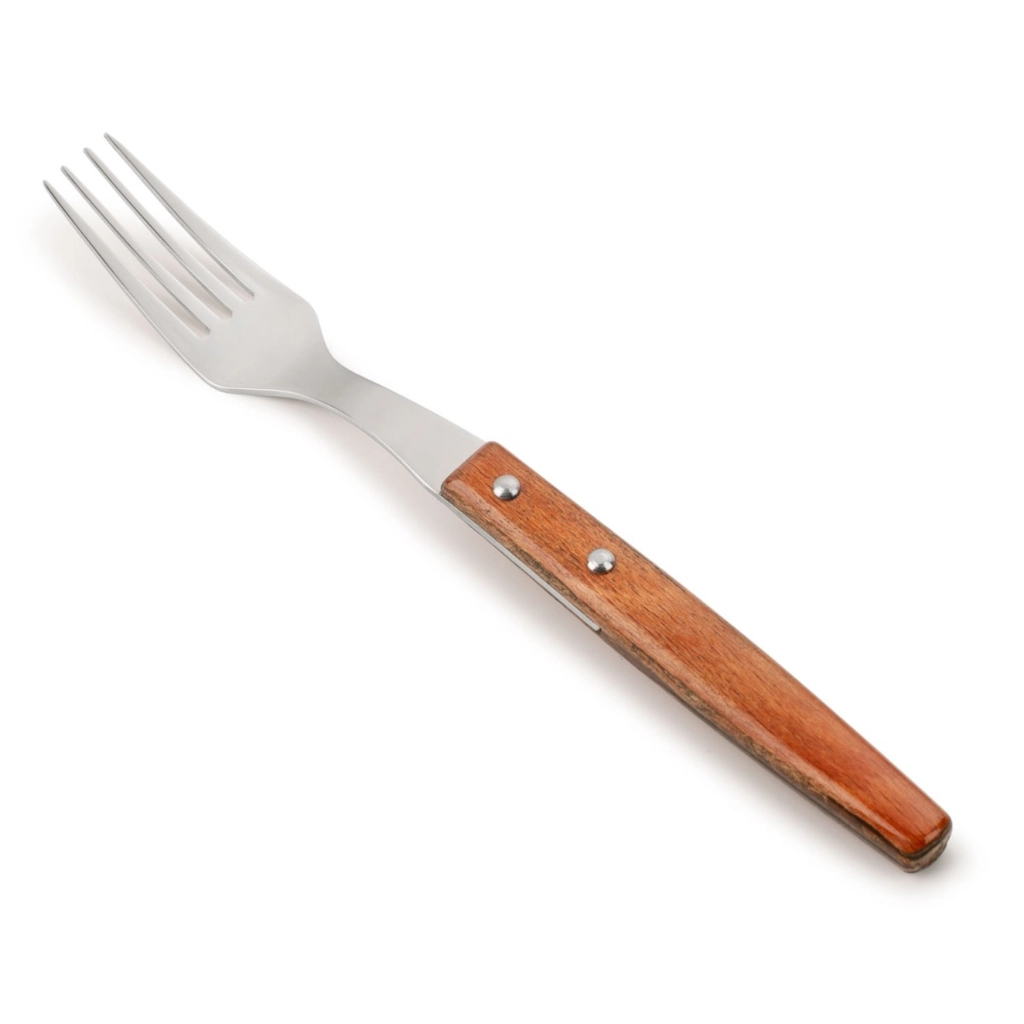 Garfo de mesa em Inox com cabo em Madeira