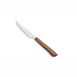 Faca bife perlado com serrilha em Inox e cabo em Madeira 10,5cm