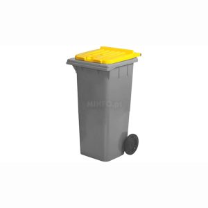 Contentor com rodas sem pedal Amarelo 240L