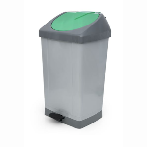 Contentor com pedal e tampa Verde Garrafa 60L