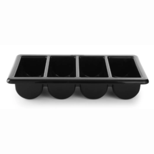 Tabuleiro de talher com 4 divisórias Preto