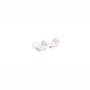 Porta-aperitivos com 2 divisórias Branco