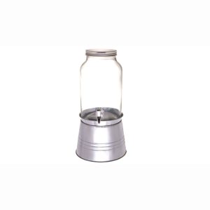 Frasco Vidro com torneira e balde Metal 5L