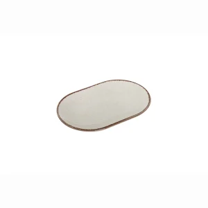 Prato plano oval Pearl Bege 24x16cm