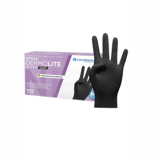 Luvas em nitrilo reforçado Preto – Conjunto de 100 unidades – Tamanho Médio