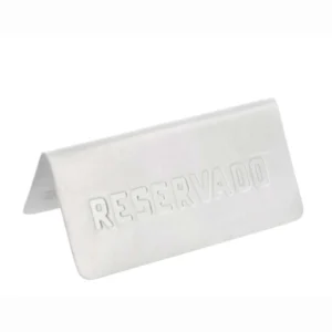 Placa para mesa “Reservado” Inox prateado