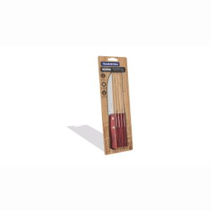 Facas de churrasco Inox e Madeira – Conjunto de 6 unidades