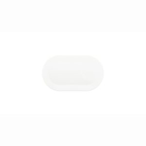 Prato raso oval Essentielle Porcelana Branca 20x12cm