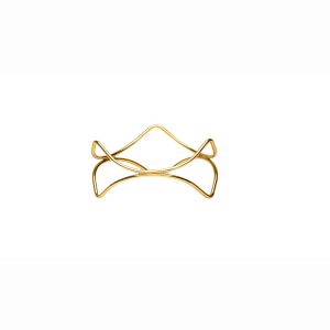 Suporte elevado redondo Inox dourado 21x21x10cm