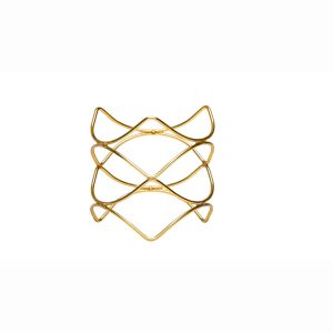 Suporte elevado redondo Inox dourado 21x21x20cm