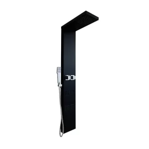 Coluna Hidromassagem Quadra Inox Preta